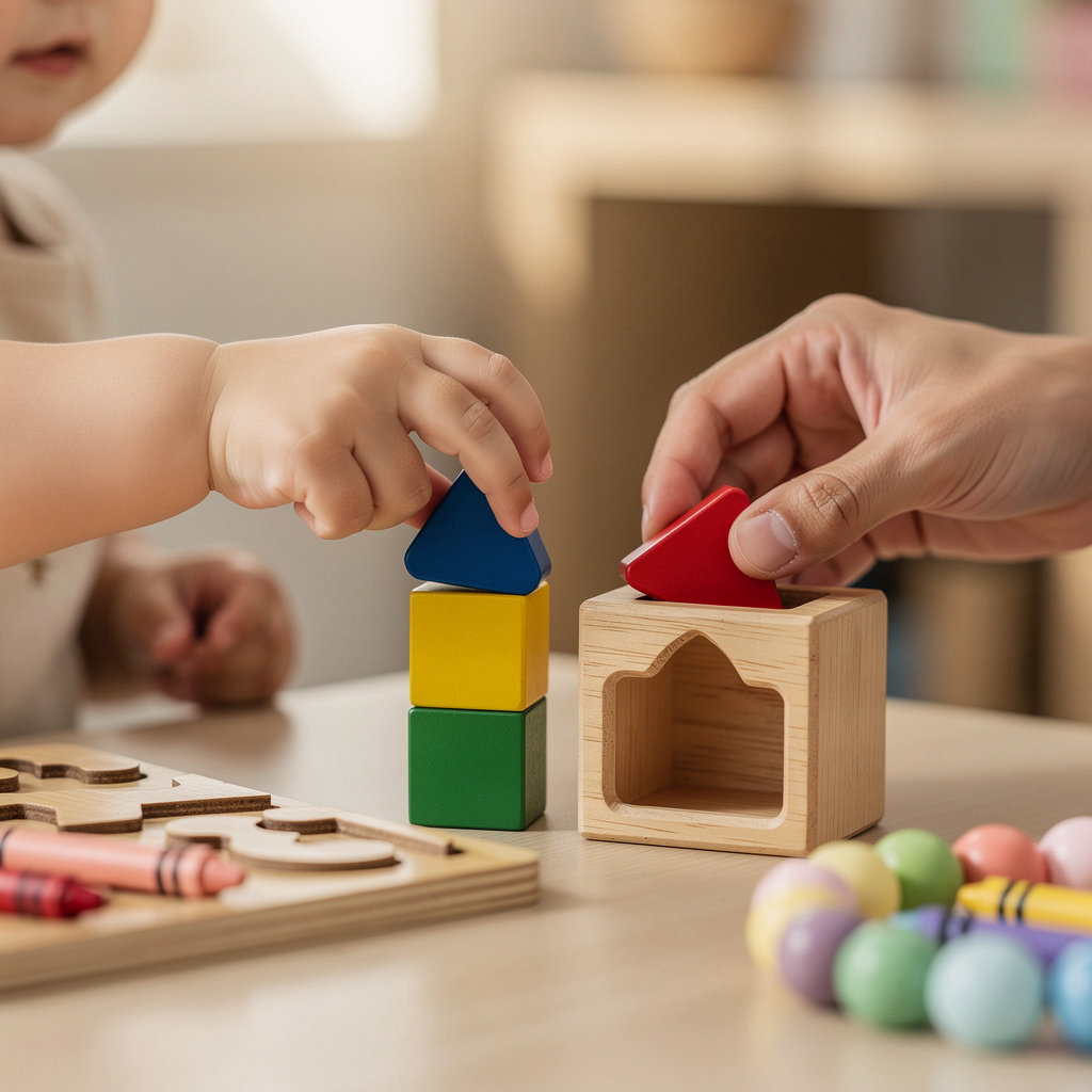 Toddlers engaged in educational play at NHA Urban Village 1 Early Learning Academy in San Diego